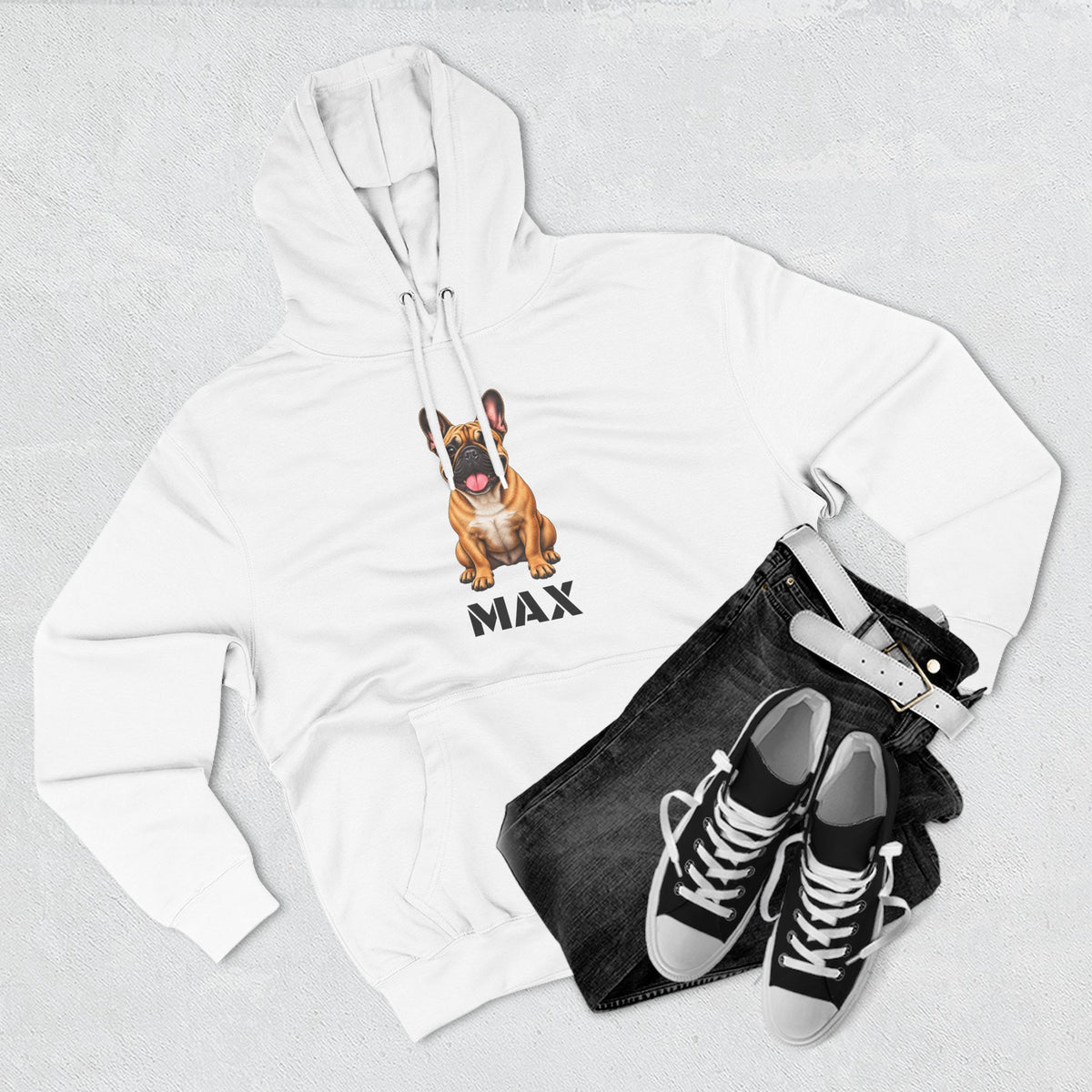 Personalized French Bulldog Hoodie | Custom Pet Name Fleece Hoodie
