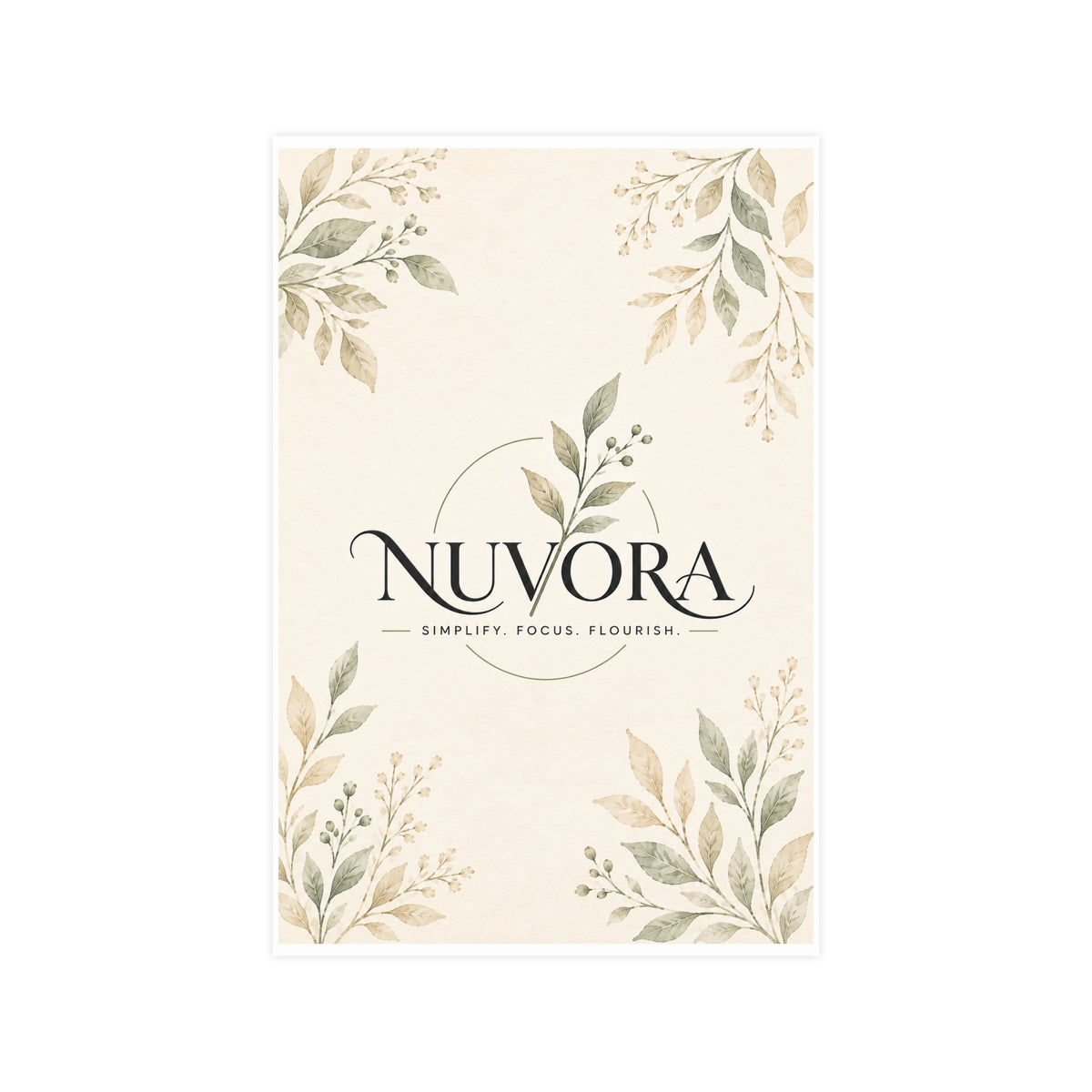 Nuvora Botanical Wall Art Poster | Minimalist Nature-Inspired Decor