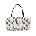 Personalized Pet Paw Print Weekender Tote — Custom Name & Photo Dog Travel Bag