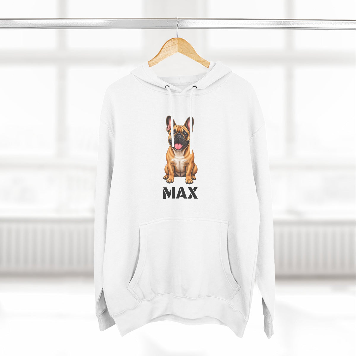 Personalized French Bulldog Hoodie | Custom Pet Name Fleece Hoodie