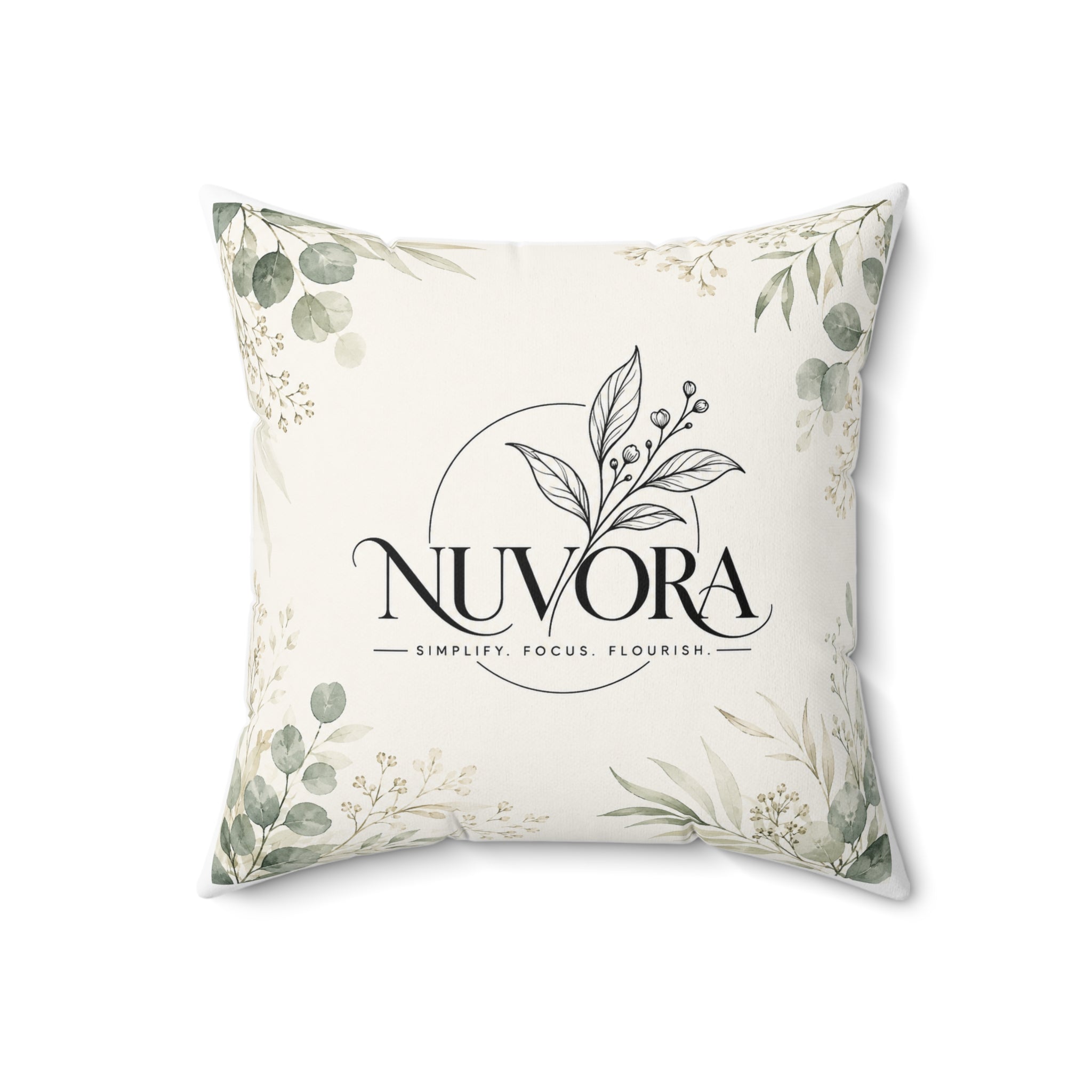 Nuvora Botanical Throw Pillow | Minimalist Nature-Inspired Home Decor
