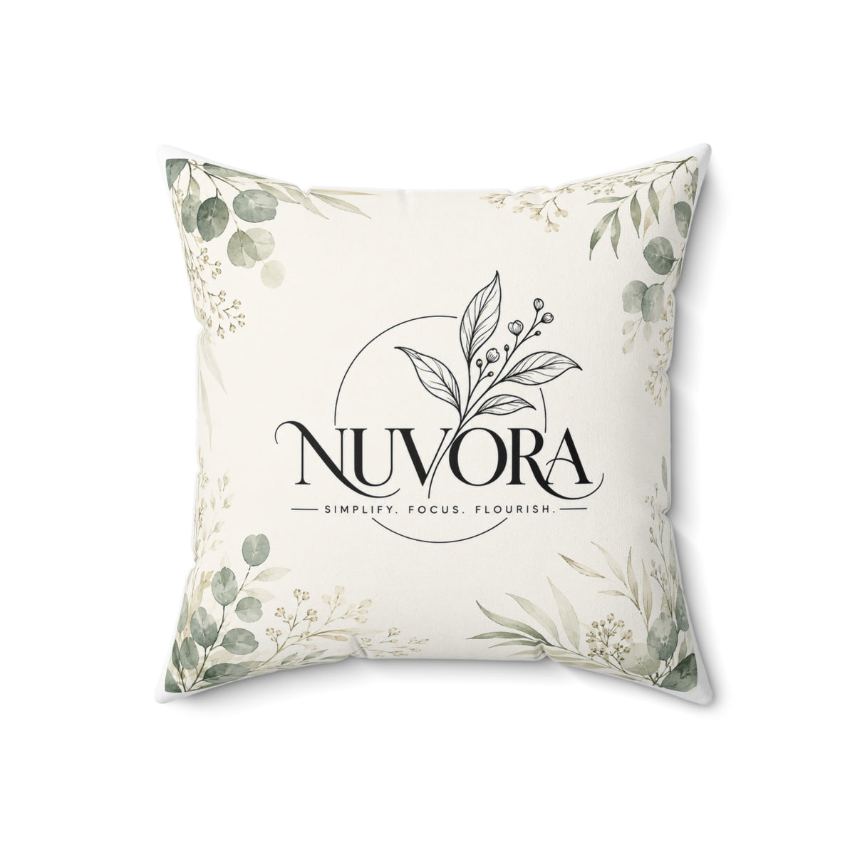 Nuvora Botanical Throw Pillow | Minimalist Nature-Inspired Home Decor