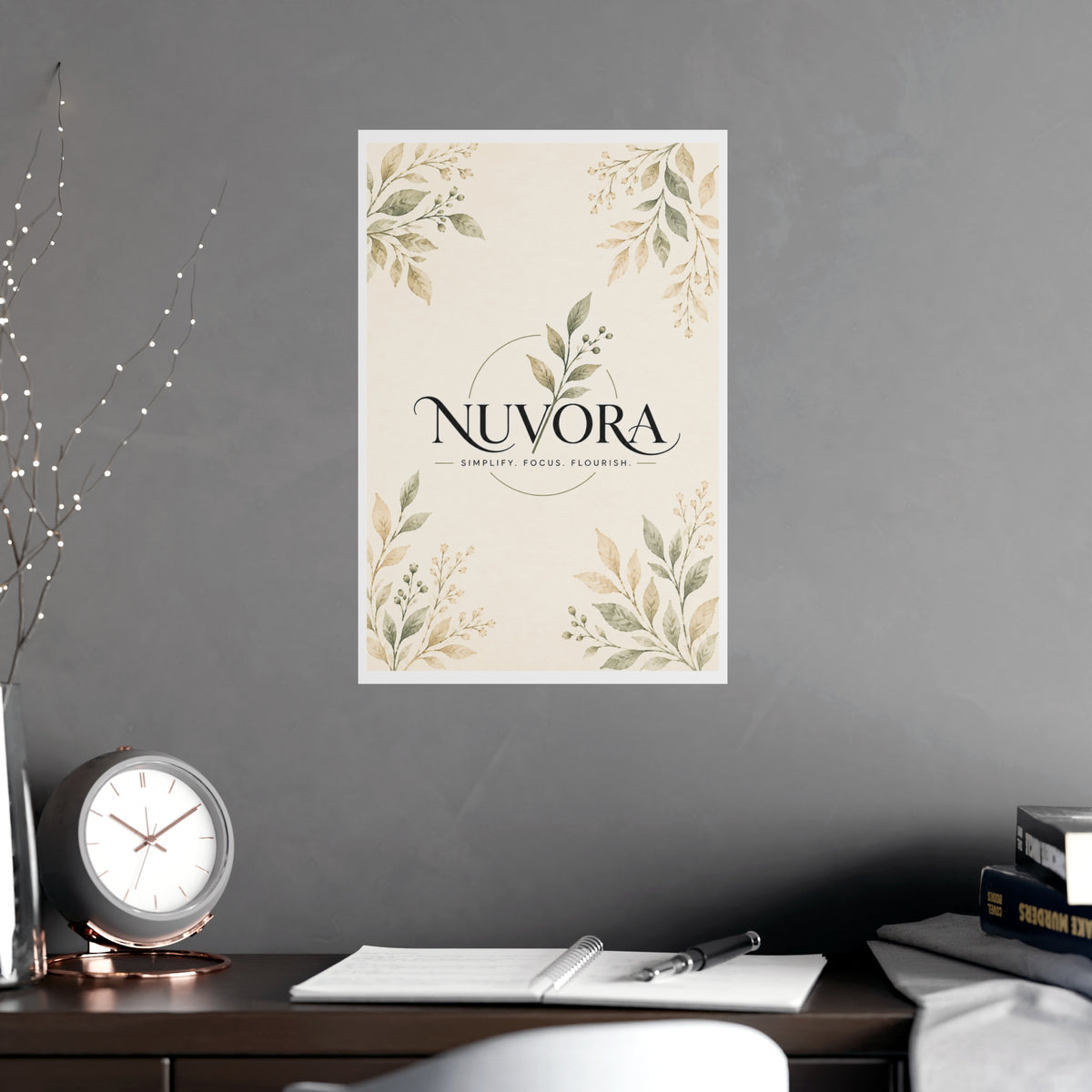 Nuvora Botanical Wall Art Poster | Minimalist Nature-Inspired Decor