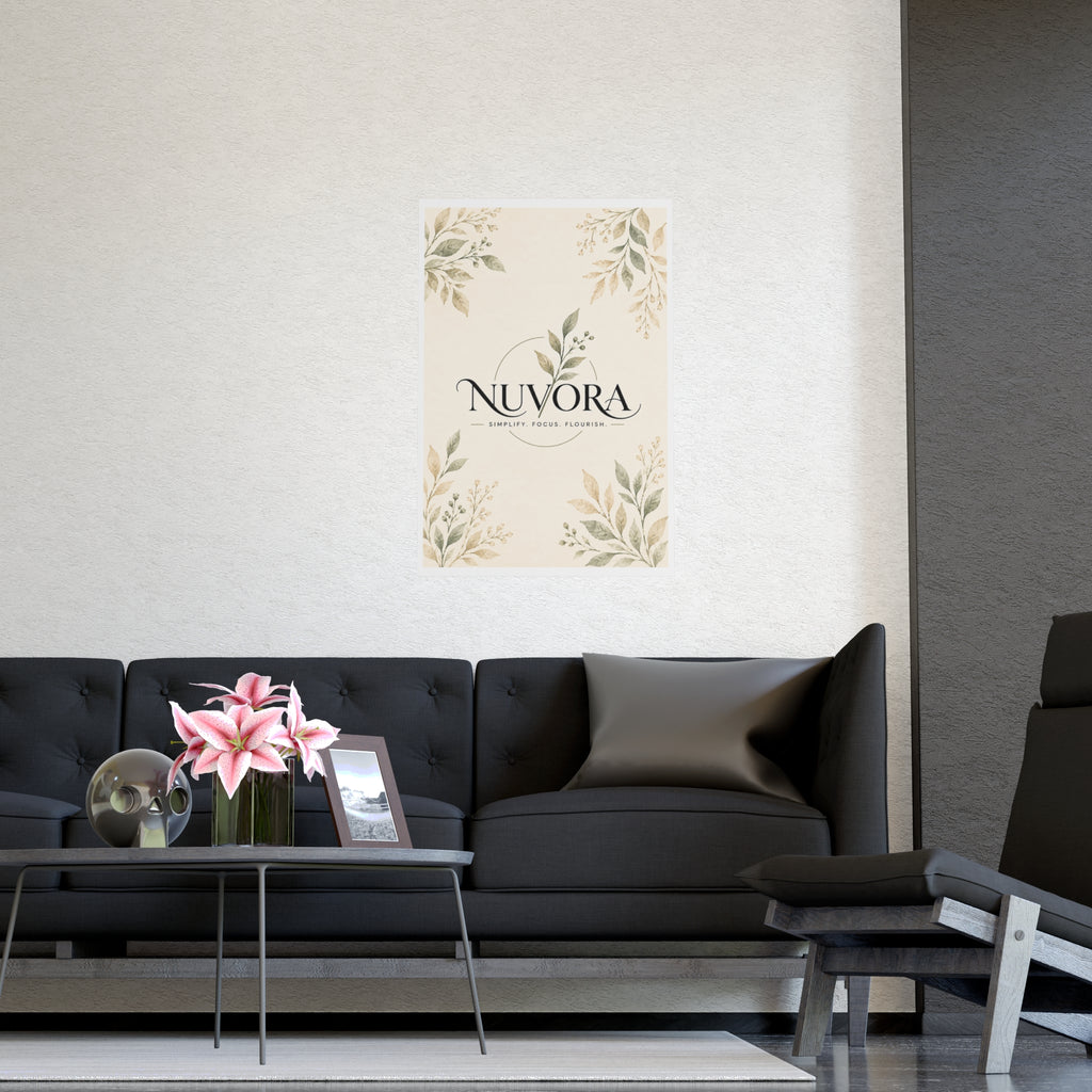 Nuvora Botanical Wall Art Poster | Minimalist Nature-Inspired Decor