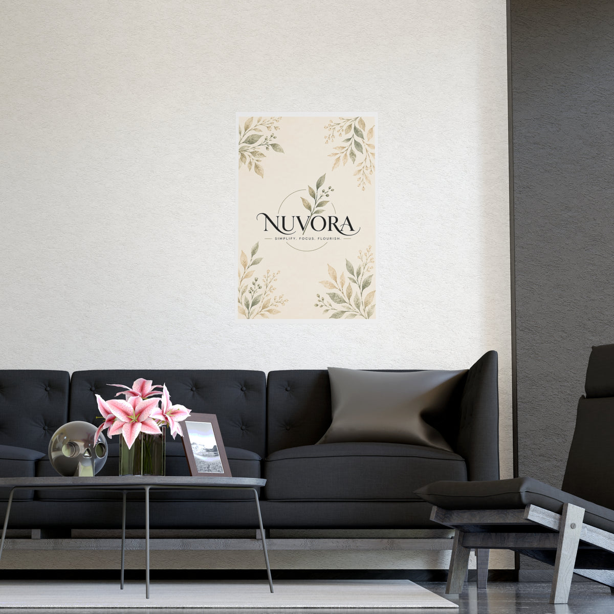 Nuvora Botanical Wall Art Poster | Minimalist Nature-Inspired Decor