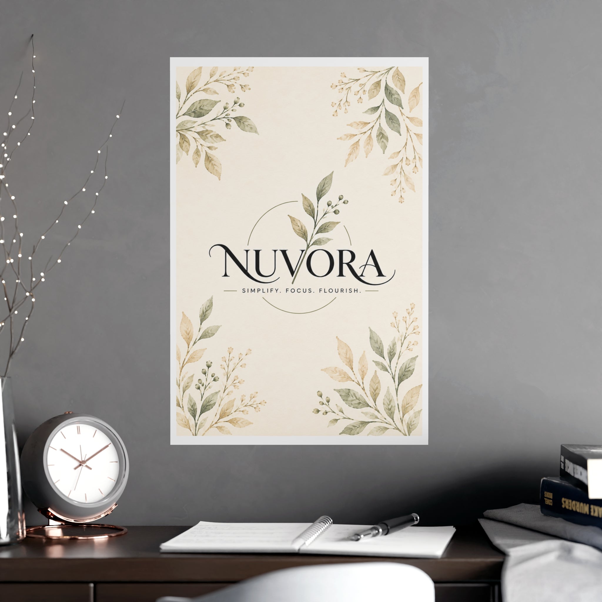 Nuvora Botanical Wall Art Poster | Minimalist Nature-Inspired Decor